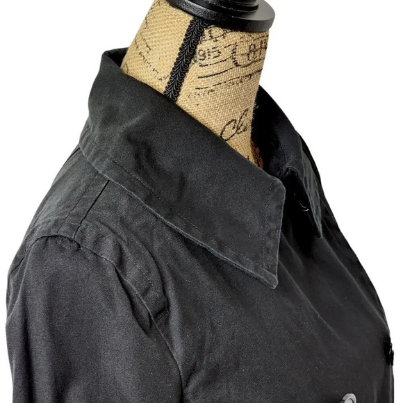 Twenty One Women's Double Breasted Cotton Snap Button Pea Coat Size Medium Black - Picture 8 of 14